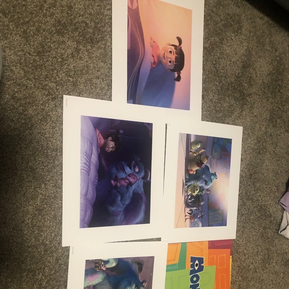 Disney Monster’s Inc set of 4 lithographs